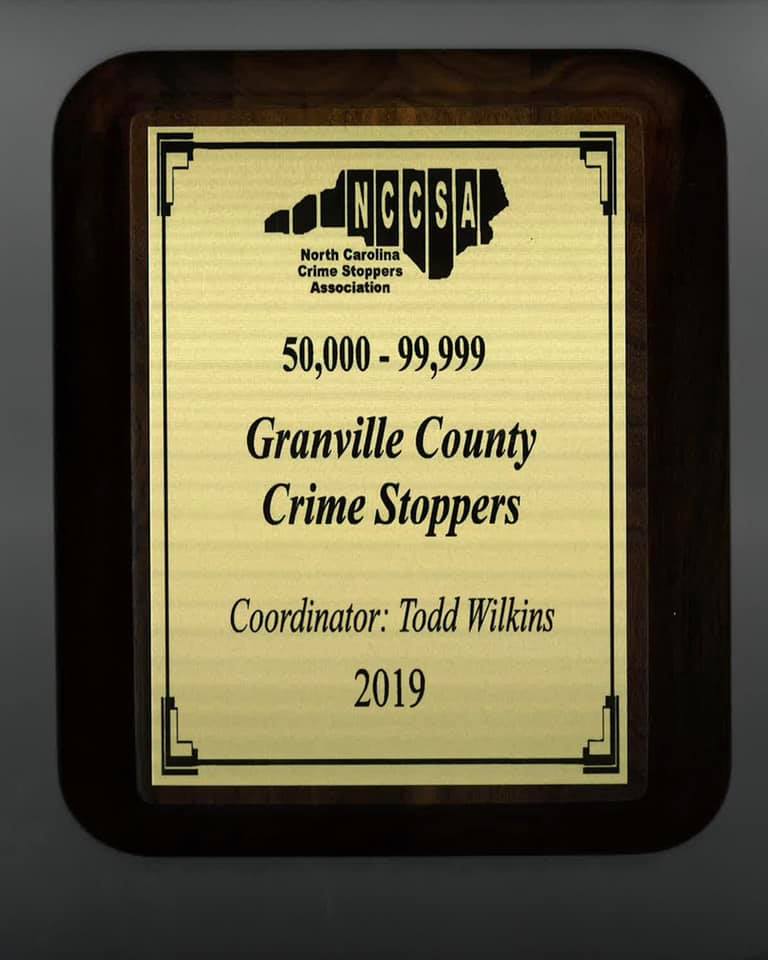 2019 Granville County Crime Stoppers Awards